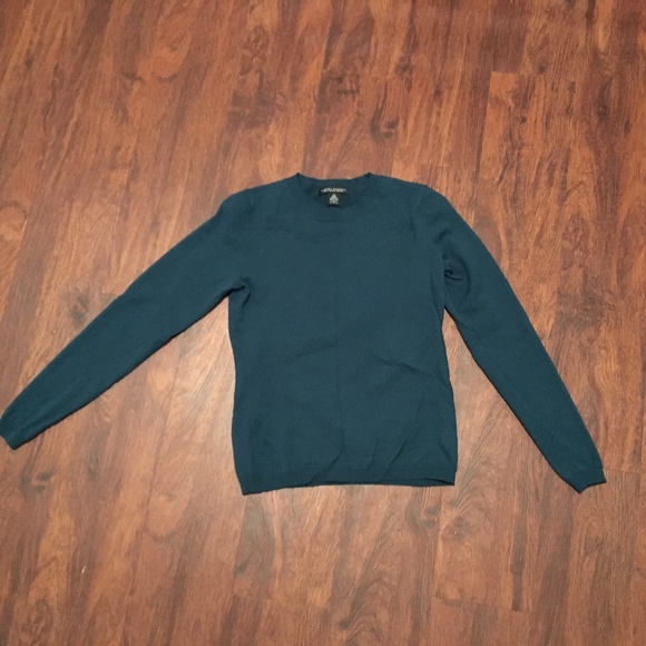 Crewneck Pullover Teal Sweater - Picture 5 of 7